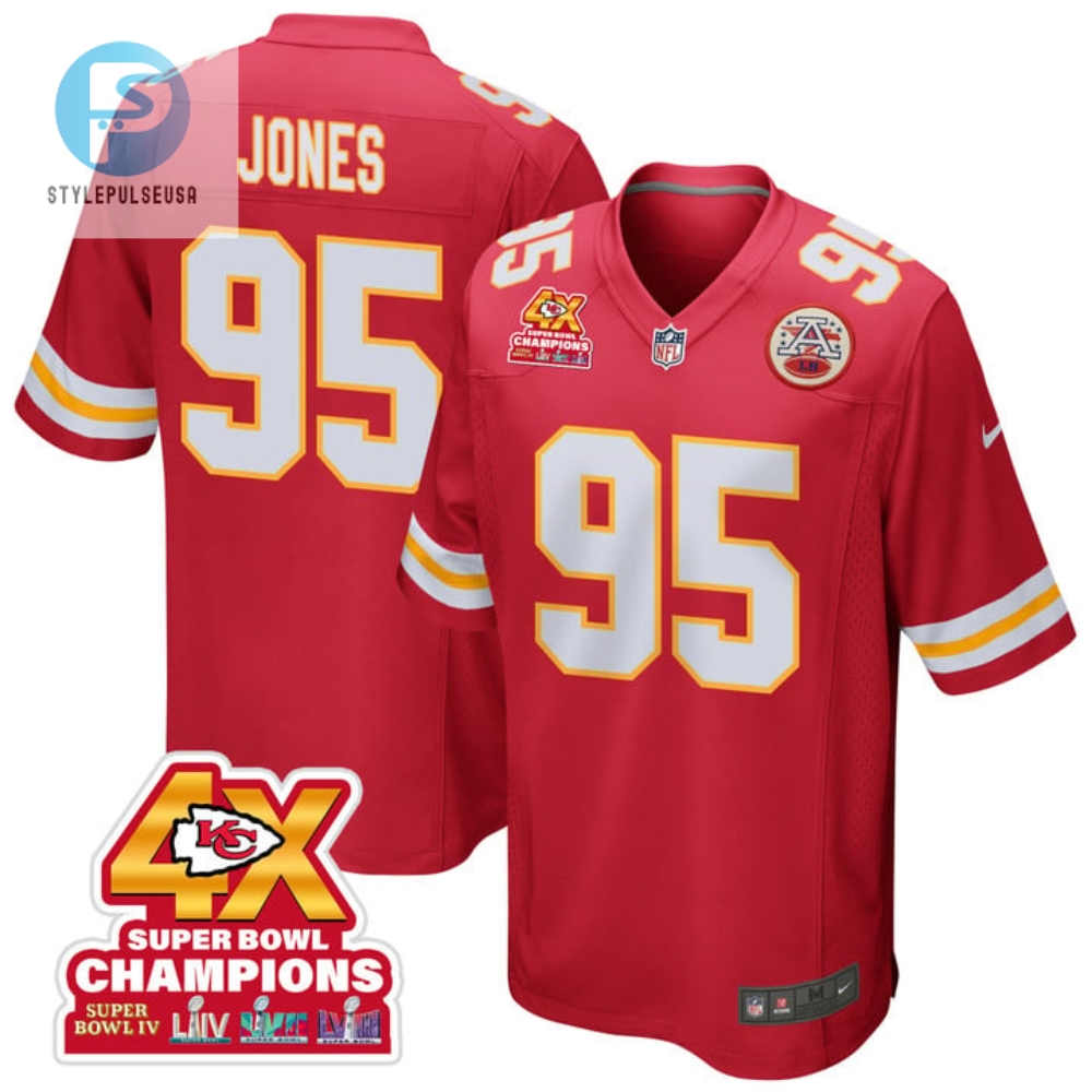 Chris Jones 95 Kansas City Chiefs Super Bowl Lviii Champions 4X Game Men Jersey Red stylepulseusa 1