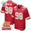 Tershawn Wharton 98 Kansas City Chiefs Super Bowl Lviii Champions 4X Game Men Jersey Red stylepulseusa 1