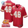 Cole Christiansen 48 Kansas City Chiefs Super Bowl Lviii Champions 4X Game Men Jersey Red stylepulseusa 1