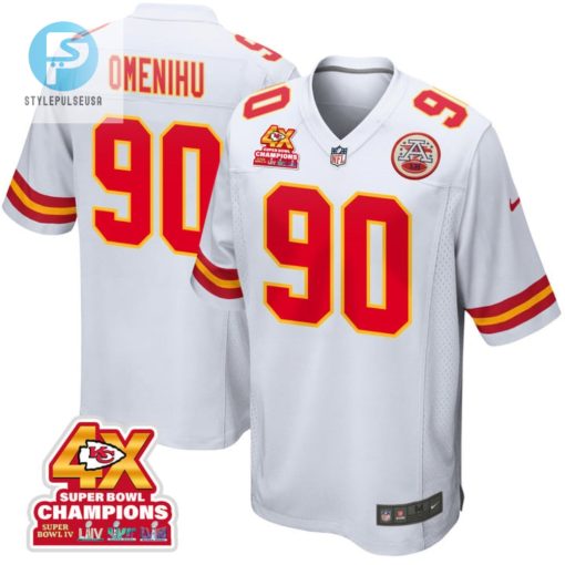 Charles Omenihu 90 Kansas City Chiefs Super Bowl Lviii Champions 4X Game Men Jersey White stylepulseusa 1