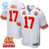 Richie James 17 Kansas City Chiefs Super Bowl Lviii Champions 4X Game Men Jersey White stylepulseusa 1