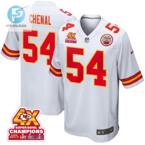 Leo Chenal 54 Kansas City Chiefs Super Bowl Lviii Champions 4X Game Men Jersey White stylepulseusa 1