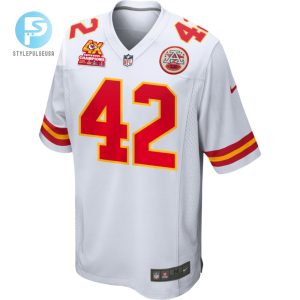 Tyree Gillespie 42 Kansas City Chiefs Super Bowl Lviii Champions 4X Game Men Jersey White stylepulseusa 1 1