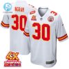 Keaontay Ingram 30 Kansas City Chiefs Super Bowl Lviii Champions 4X Game Men Jersey White stylepulseusa 1