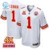 Jerick Mckinnon 1 Kansas City Chiefs Super Bowl Lviii Champions 4X Game Men Jersey White stylepulseusa 1