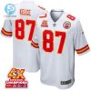 Travis Kelce 87 Kansas City Chiefs Super Bowl Lviii Champions 4X Game Men Jersey White stylepulseusa 1