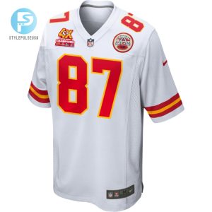 Travis Kelce 87 Kansas City Chiefs Super Bowl Lviii Champions 4X Game Men Jersey White stylepulseusa 1 1