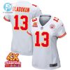 Chris Oladokun 13 Kansas City Chiefs Super Bowl Lviii Champions 4X Game Women Jersey White stylepulseusa 1