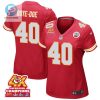 Ekow Boyedoe 40 Kansas City Chiefs Super Bowl Lviii Champions 4X Game Women Jersey Red stylepulseusa 1