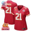 Mike Edwards 21 Kansas City Chiefs Super Bowl Lviii Champions 4X Game Women Jersey Red stylepulseusa 1