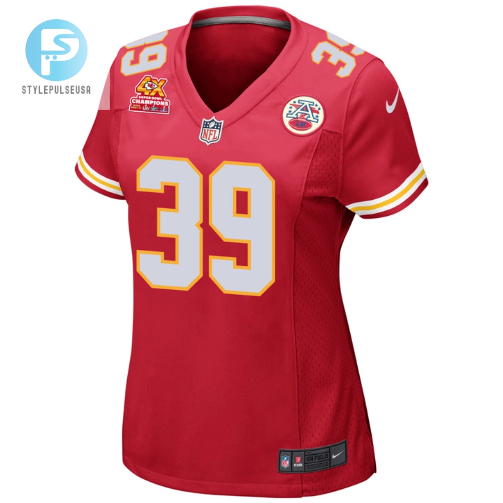Keith Taylor 39 Kansas City Chiefs Super Bowl Lviii Champions 4X Game Women Jersey  Red 