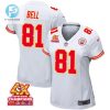 Blake Bell 81 Kansas City Chiefs Super Bowl Lviii Champions 4X Game Women Jersey White stylepulseusa 1