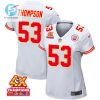 Bj Thompson 53 Kansas City Chiefs Super Bowl Lviii Champions 4X Game Women Jersey White stylepulseusa 1