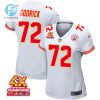 Chukwuebuka Godrick 72 Kansas City Chiefs Super Bowl Lviii Champions 4X Game Women Jersey White stylepulseusa 1