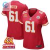 Austin Reiter 61 Kansas City Chiefs Super Bowl Lviii Champions 4X Game Women Jersey Red stylepulseusa 1