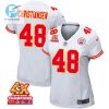 Cole Christiansen 48 Kansas City Chiefs Super Bowl Lviii Champions 4X Game Women Jersey White stylepulseusa 1