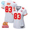 Noah Gray 83 Kansas City Chiefs Super Bowl Lviii Champions 4X Game Women Jersey White stylepulseusa 1