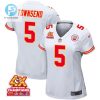 Tommy Townsend 5 Kansas City Chiefs Super Bowl Lviii Champions 4X Game Women Jersey White stylepulseusa 1