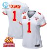 Jerick Mckinnon 1 Kansas City Chiefs Super Bowl Lviii Champions 4X Game Women Jersey White stylepulseusa 1