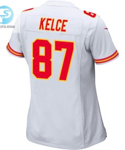 Travis Kelce 87 Kansas City Chiefs Super Bowl Lviii Champions 4X Game Women Jersey White stylepulseusa 1 2
