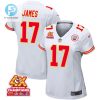 Richie James 17 Kansas City Chiefs Super Bowl Lviii Champions 4X Game Women Jersey White stylepulseusa 1