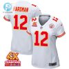 Mecole Hardman 12 Kansas City Chiefs Super Bowl Lviii Champions 4X Game Women Jersey White stylepulseusa 1