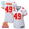 Matt Bushman 49 Kansas City Chiefs Super Bowl Lviii Champions 4X Game Women Jersey White stylepulseusa 1