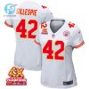 Tyree Gillespie 42 Kansas City Chiefs Super Bowl Lviii Champions 4X Game Women Jersey White stylepulseusa 1