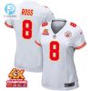 Justyn Ross 8 Kansas City Chiefs Super Bowl Lviii Champions 4X Game Women Jersey White stylepulseusa 1