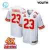 Drue Tranquill 23 Kansas City Chiefs Super Bowl Lviii Champions 4X Game Youth Jersey White stylepulseusa 1