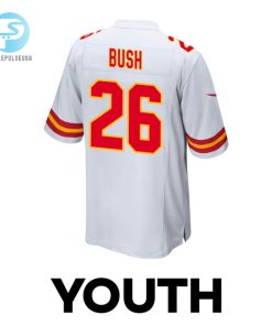 Deon Bush 26 Kansas City Chiefs Super Bowl Lviii Champions 4X Game Youth Jersey White stylepulseusa 1 2