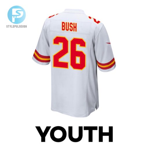 Deon Bush 26 Kansas City Chiefs Super Bowl Lviii Champions 4X Game Youth Jersey White stylepulseusa 1 2