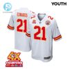 Mike Edwards 21 Kansas City Chiefs Super Bowl Lviii Champions 4X Game Youth Jersey White stylepulseusa 1