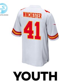 James Winchester 41 Kansas City Chiefs Super Bowl Lviii Champions 4X Game Youth Jersey White stylepulseusa 1 2