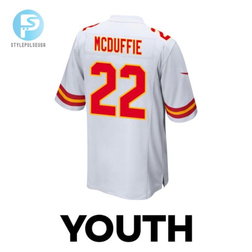 Trent Mcduffie 22 Kansas City Chiefs Super Bowl Lviii Champions 4X Game Youth Jersey White stylepulseusa 1 2