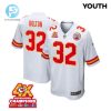 Nick Bolton 32 Kansas City Chiefs Super Bowl Lviii Champions 4X Game Youth Jersey White stylepulseusa 1