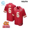 Bryan Cook 6 Kansas City Chiefs Super Bowl Lviii Champions 4X Game Youth Jersey Red stylepulseusa 1
