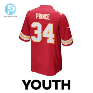 Deneric Prince 34 Kansas City Chiefs Super Bowl Lviii Champions 4X Game Youth Jersey Red stylepulseusa 1 2