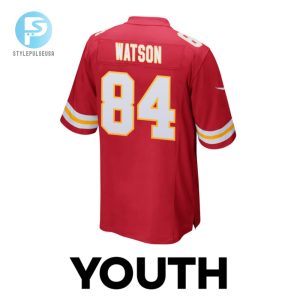 Justin Watson 84 Kansas City Chiefs Super Bowl Lviii Champions 4X Game Youth Jersey Red stylepulseusa 1 2