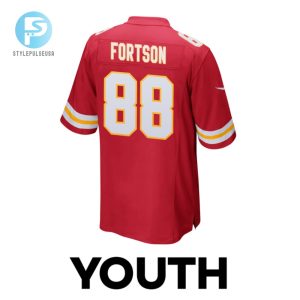 Jody Fortson 88 Kansas City Chiefs Super Bowl Lviii Champions 4X Game Youth Jersey Red stylepulseusa 1 2