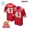 Jack Cochrane 43 Kansas City Chiefs Super Bowl Lviii Champions 4X Game Youth Jersey Red stylepulseusa 1