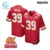 Keith Taylor 39 Kansas City Chiefs Super Bowl Lviii Champions 4X Game Youth Jersey Red stylepulseusa 1