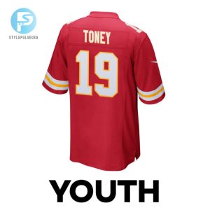Kadarius Toney 19 Kansas City Chiefs Super Bowl Lviii Champions 4X Game Youth Jersey Red stylepulseusa 1 2