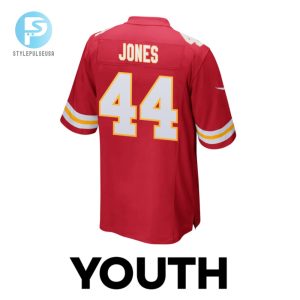 Cam Jones 44 Kansas City Chiefs Super Bowl Lviii Champions 4X Game Youth Jersey Red stylepulseusa 1 2