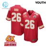 Deon Bush 26 Kansas City Chiefs Super Bowl Lviii Champions 4X Game Youth Jersey Red stylepulseusa 1