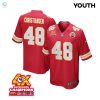 Cole Christiansen 48 Kansas City Chiefs Super Bowl Lviii Champions 4X Game Youth Jersey Red stylepulseusa 1