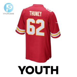 Joe Thuney 62 Kansas City Chiefs Super Bowl Lviii Champions 4X Game Youth Jersey Red stylepulseusa 1 2