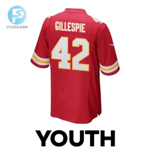Tyree Gillespie 42 Kansas City Chiefs Super Bowl Lviii Champions 4X Game Youth Jersey Red stylepulseusa 1 2