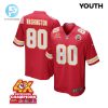 Montrell Washington 80 Kansas City Chiefs Super Bowl Lviii Champions 4X Game Youth Jersey Red stylepulseusa 1