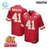 James Winchester 41 Kansas City Chiefs Super Bowl Lviii Champions 4X Game Youth Jersey Red stylepulseusa 1